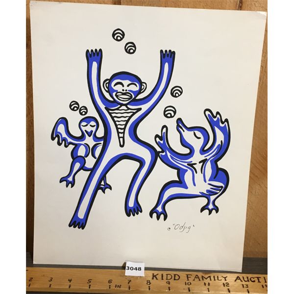 'NANABUSH LOSES HIS EYES' PRINT - ODJIG - 11.5 x 14in