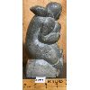 Image 2 : HUMAN FIGURE W/ FISH SOAPSTONE CARVING - APPROX 8in TALL