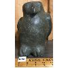 Image 2 : LARGE OWL SIGNED SOAPSTONE CARVING - 5.5 x 7 x 8inx