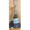 Image 1 : SIGNED GLAZED POTTERY OIL LAMP - 14.5in OVERALL HEIGHT