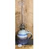 Image 3 : SIGNED GLAZED POTTERY OIL LAMP - 14.5in OVERALL HEIGHT