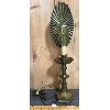 Image 1 : BRASS CANDLESTICK STYLE TABLE LAMP - 27in TALL