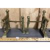 Image 3 : PAIR OF BRASS ANDIRONS - 6 x 8 x 10in
