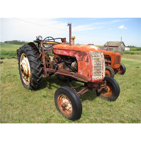 Cockshutt ? tractor w/ Hdy - narrow tires