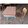 Image 1 : School desk (steel legs) with chair