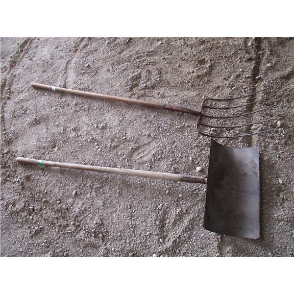 5-tine fork with snow shovel