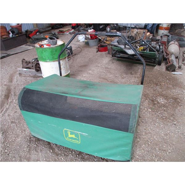 John Deere lawn sweep with bagger