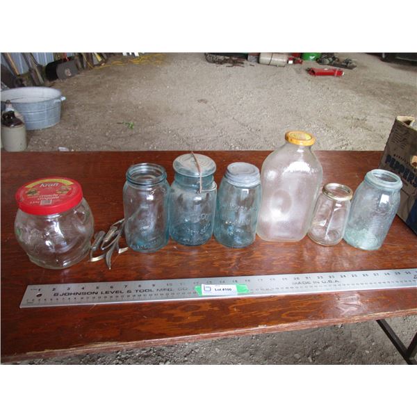 Box of colored sealers, jars