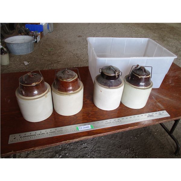 2X THE BID PRICE - Pickle crocks (in tote)