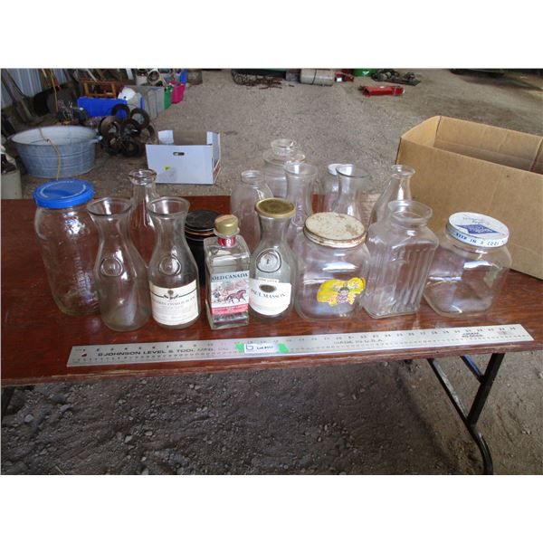 Box with jars and bottles