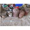 Image 1 : Pallet with gas can, watering cans, hastings piston ring pail, (9 total)