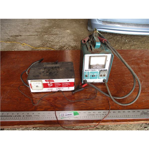 10 Amp battery charger with battery tester - working