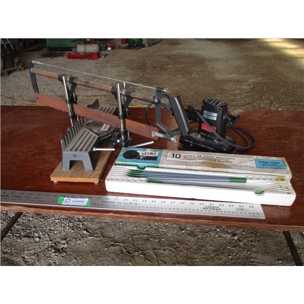 Jorgensen mitre box with extra blades + palm sander