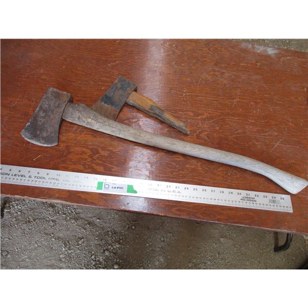 (2) Axe heads - one stamped bushman