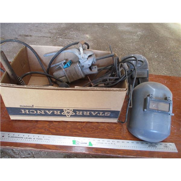 Welding related helmets, hammers, etc