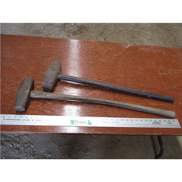 (2) Sledge hammers, 1 with steel handle