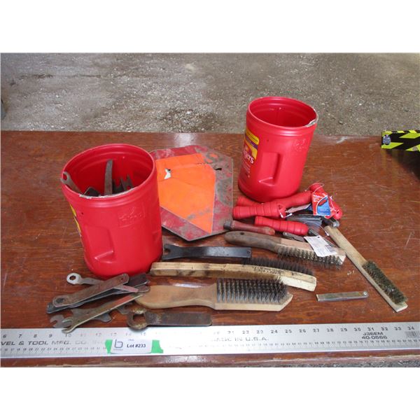 wire brushes, file handles, etc