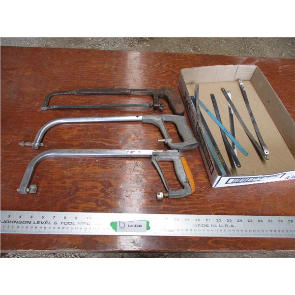 (3) Hacksaws with blades