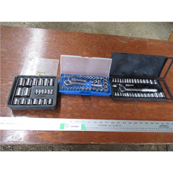(3) Socket sets - metric + SAE - mastercraft