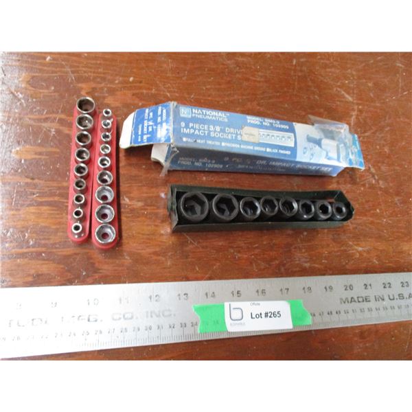 (3) 9-piece 3/8 socket sets