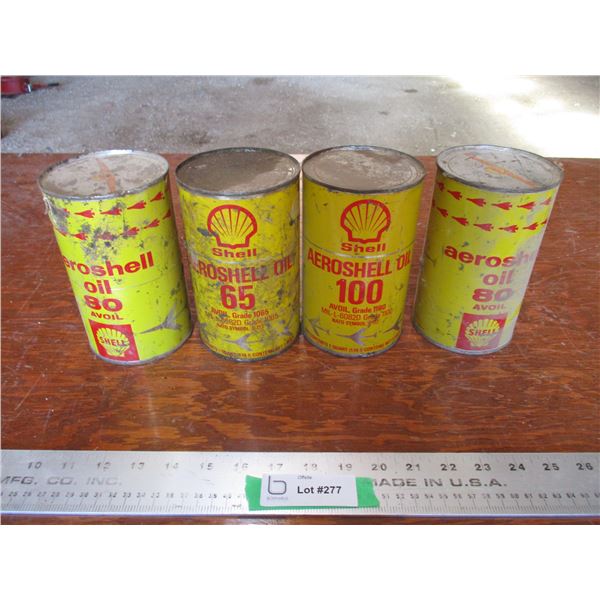 (4) Aeroshell Oil Cans (full)
