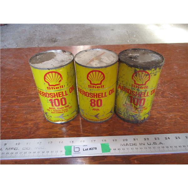 (3) Aeroshell Oil Cans (full)