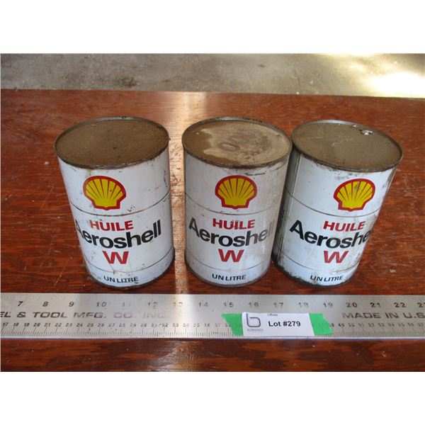 (3) Aeroshell Oil Cans (full)