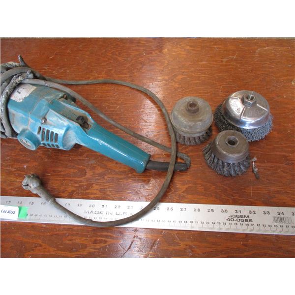 Angle grinder with (3) brush wheels - poor cord