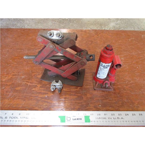 scissor jack + 2-ton hydraulic jack