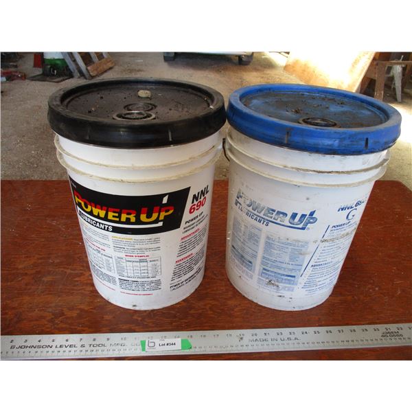 (2) pail of powerup partial pails 1/2 or less