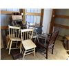 Image 1 : (7) wooden chairs, boxes, TV, rack, etc (entire pallet)