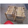Image 4 : Red chair + (2) bamboo stools/chairs