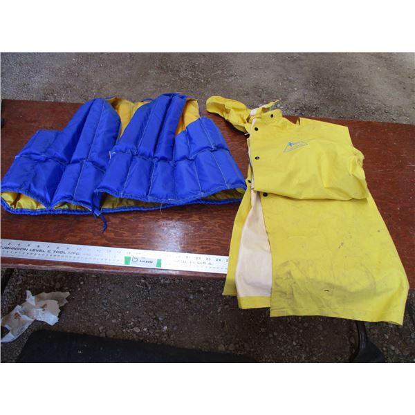 adult life jacket with rain coat