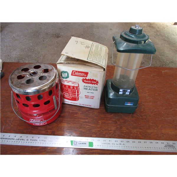 Coleman heater with lantern