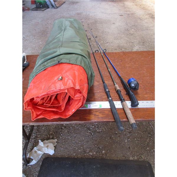 3-rod with reel + tarp