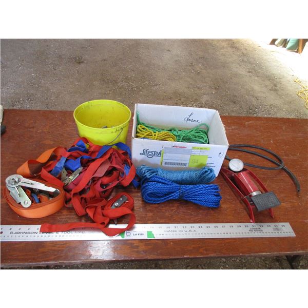Rope, Tie-straps, air pump