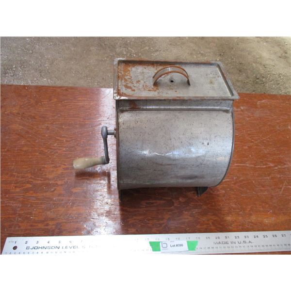Metal butter churn - complete