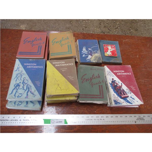 Vintage school books, math, etc