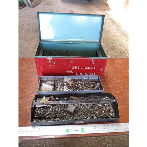 Tool box with misc nuts, bolts