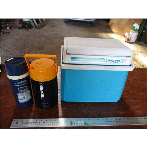 Coleman 18 cooler + misc thermos