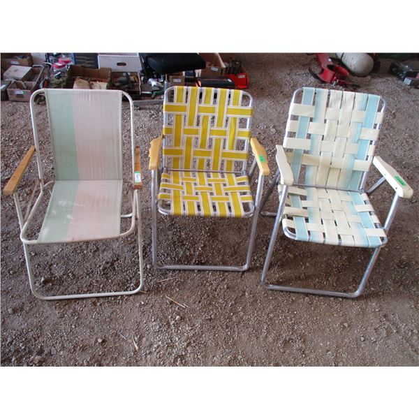 (3) vintage lawn chairs