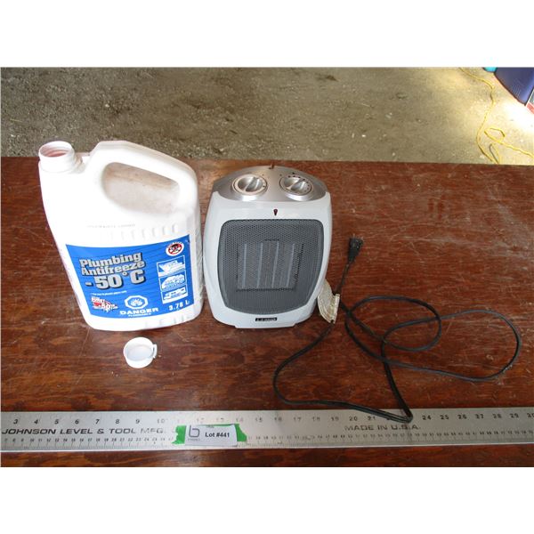 Plumbing antifreeze + small heater fan