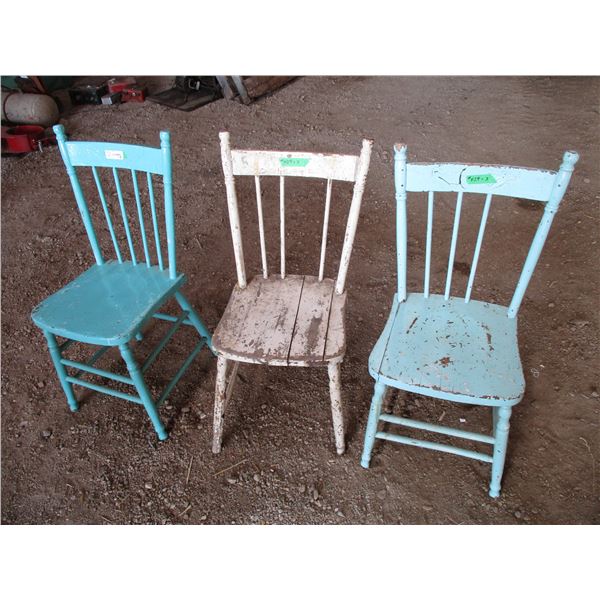 (3) wooden chairs