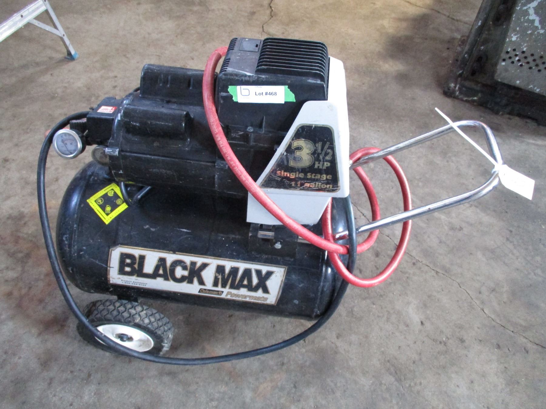 Coleman black max air compressor 3 1/2 hp 11 gal tank