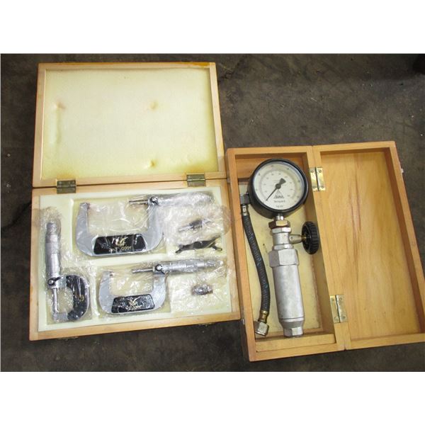 3-piece micrometer set (aerospace) + Suko pressure gauge