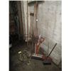Image 1 : lot of brooms, tow rope, misc
