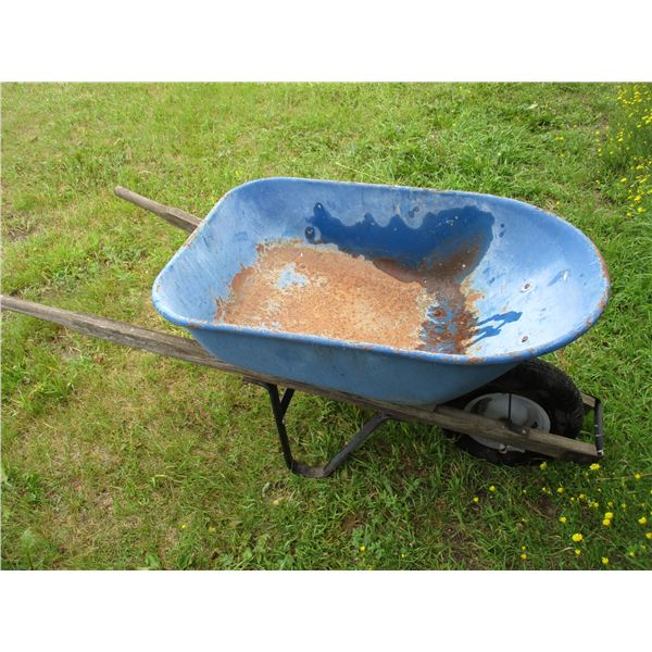 Wheelbarrow with flat tire