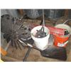 Image 1 : (2) pails of clamps + fan, motor, hose