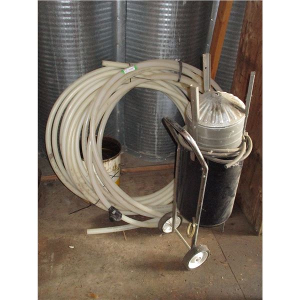 White hose with chain, sand blaster
