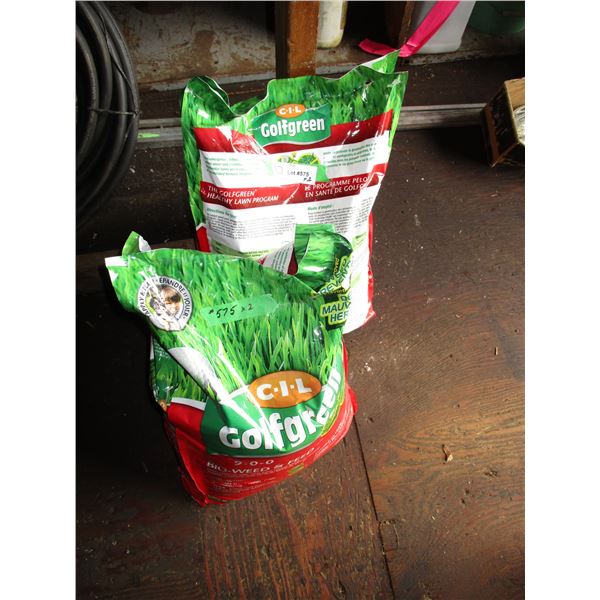 (2) Golf green bio-weed + feed bags
